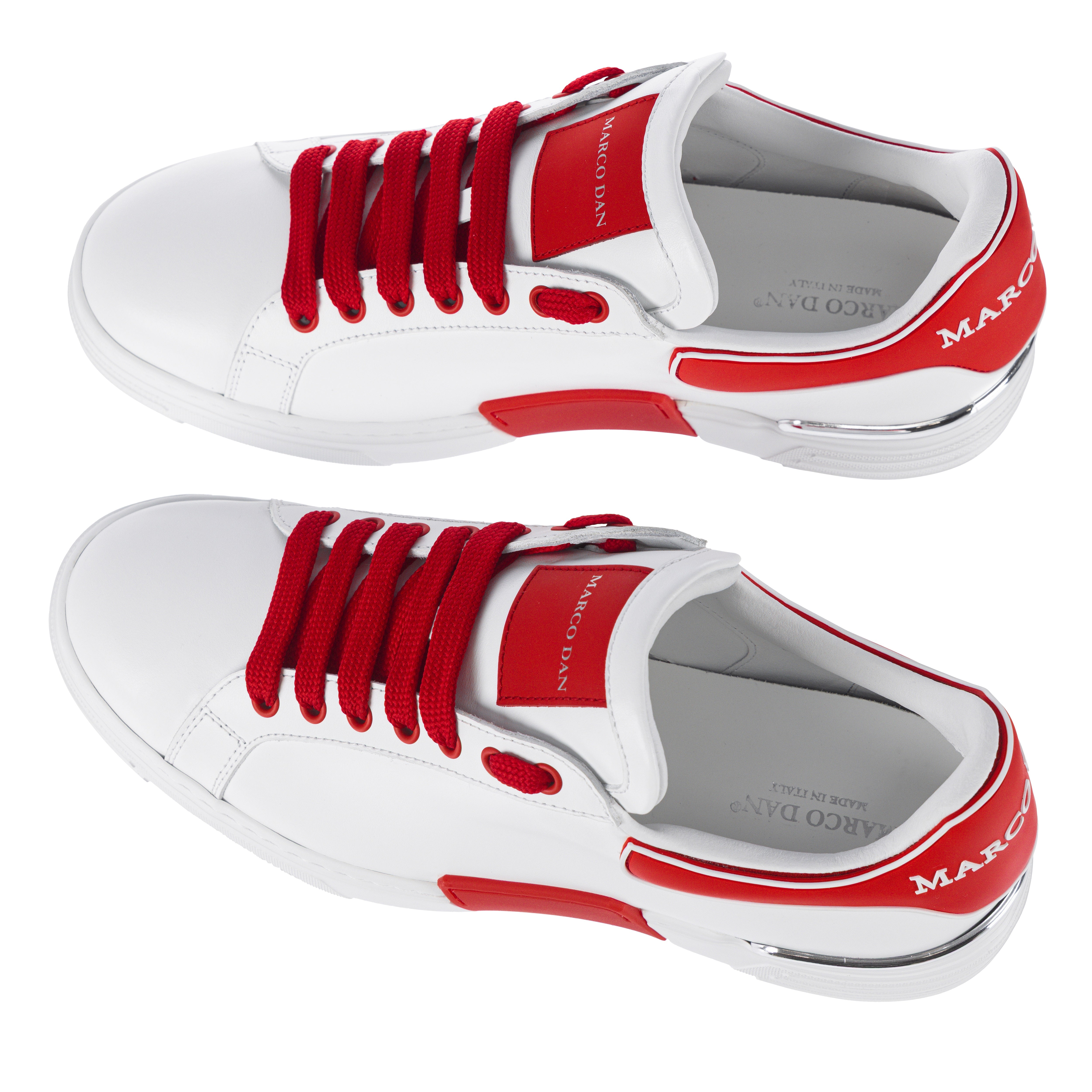 Lo-Top Sneaker Twin Colour White-Rosso