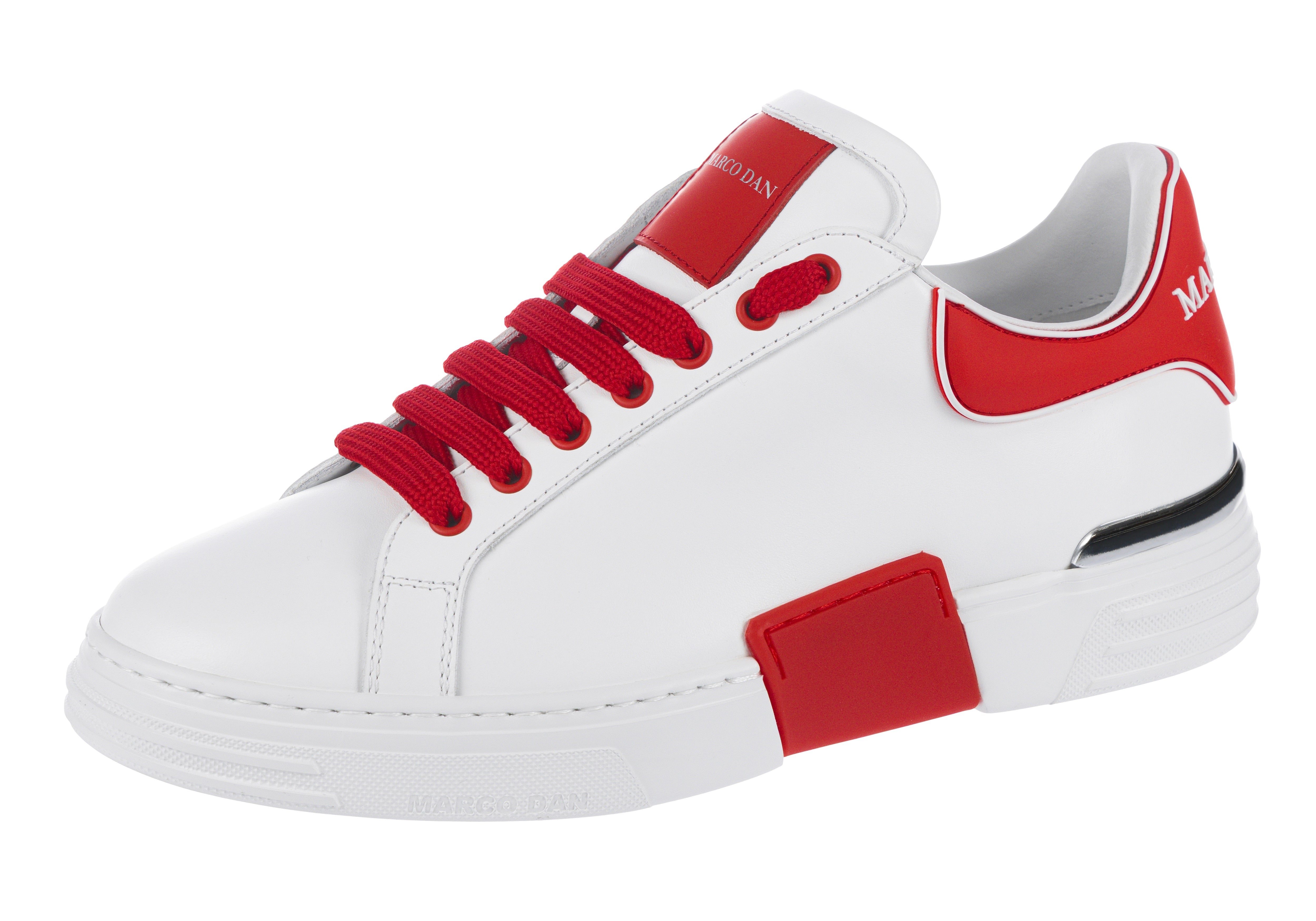 Lo-Top Sneaker Twin Colour White-Rosso