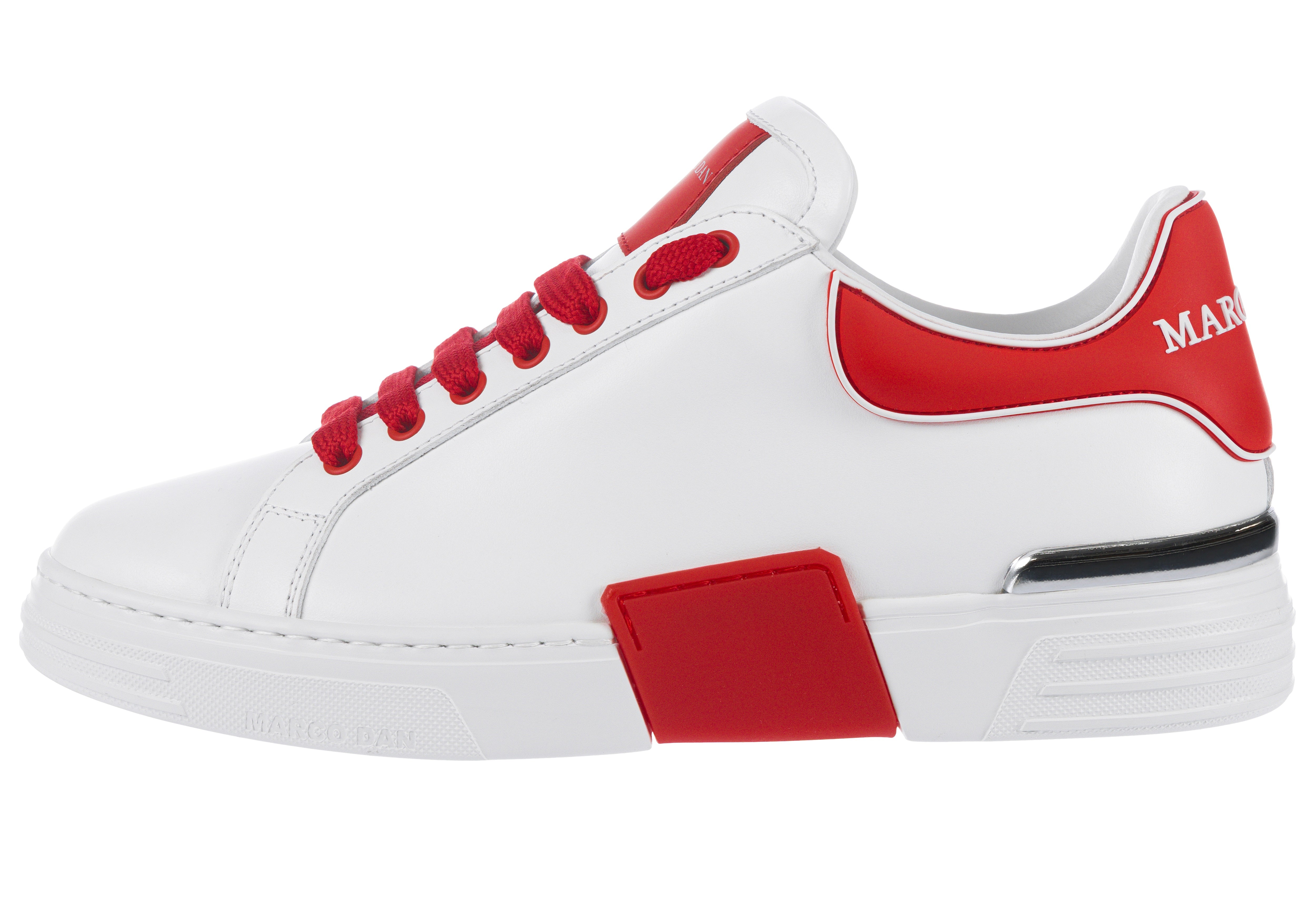 Lo-Top Sneaker Twin Colour White-Rosso
